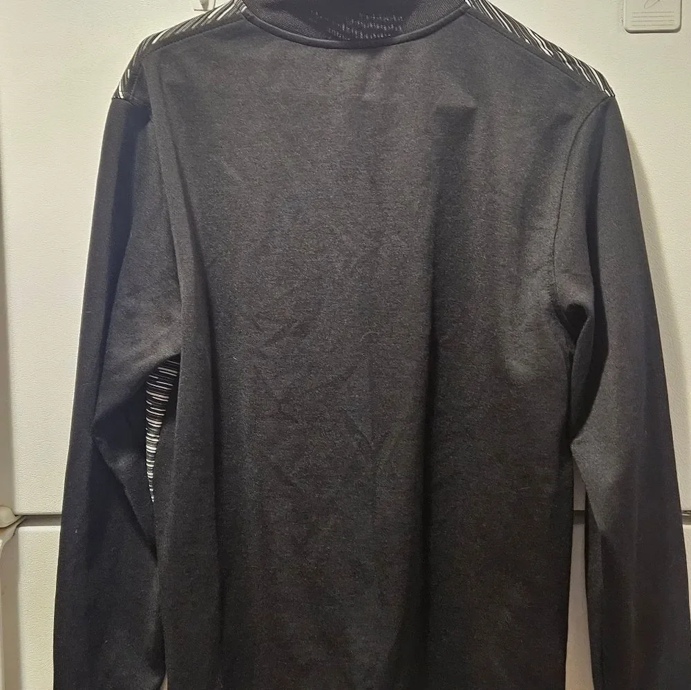 Alfani Men's Full Zip Sweater Medium Black White Knit Cardigan Jacket M